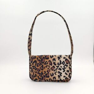 Leopard Print Shoulder Bag Y2K Magnet Zipper Closure Purse